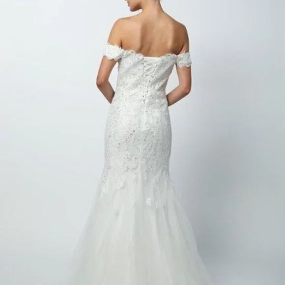 Sequined Off Shoulder Mermaid Dress JT693